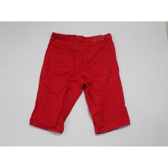 Blind Trust Red Jean Shorts Distressed Cotton Size 34 - Picture 9 of 10
